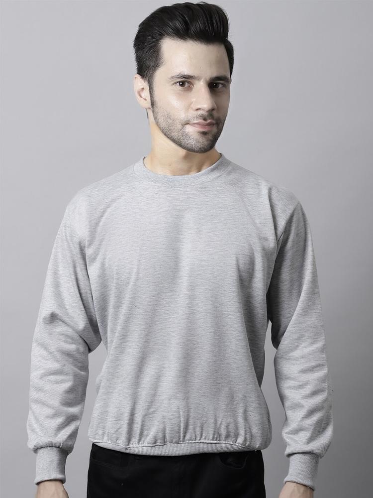 VIMAL JONNEY Men Grey Melange Sweatshirt