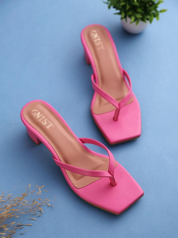 GNIST Pink Block Sandals