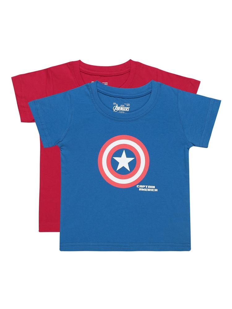Bodycare Kids Boys Assorted Pack of 2 Captain America Printed Cotton T-shirt