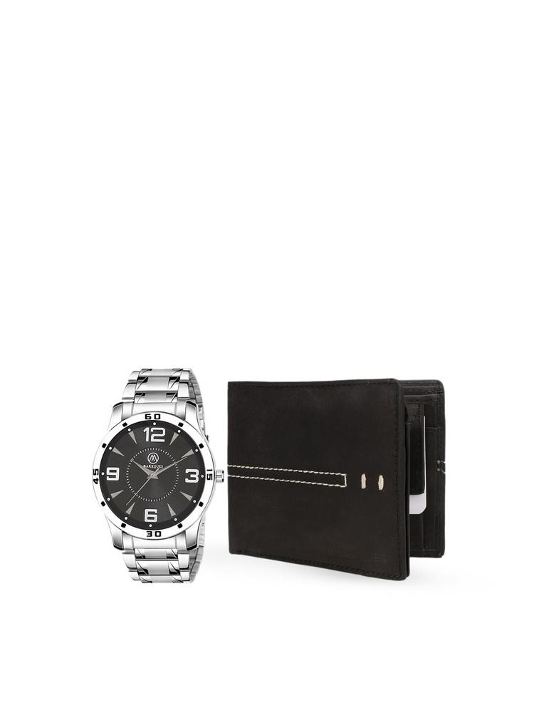 MarkQues Men Watch And Leather Wallet Combo Gift Set