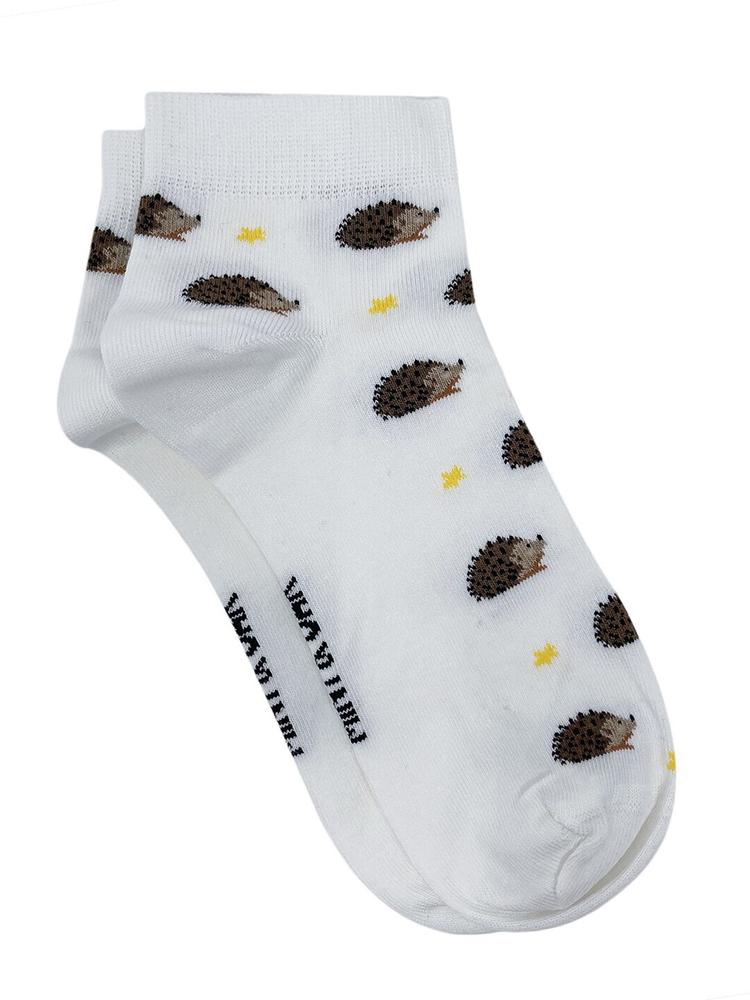 Mint & Oak Men Off - White Hedgehog Ankle Socks
