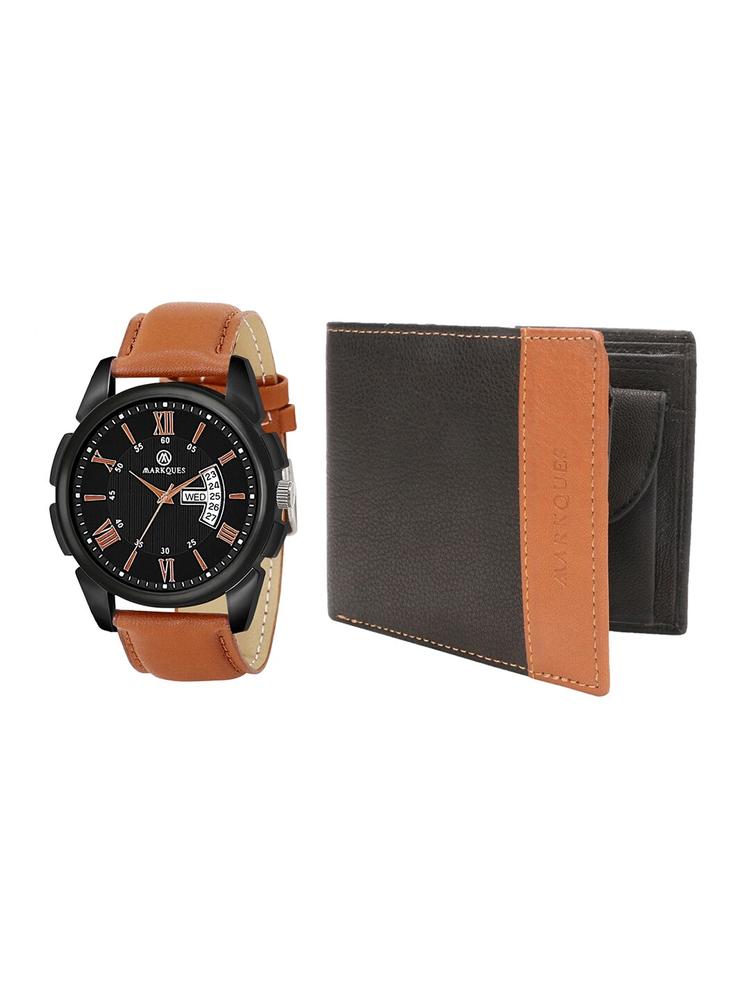 MARKQUES Men Brown Solid Accessory Gift Set