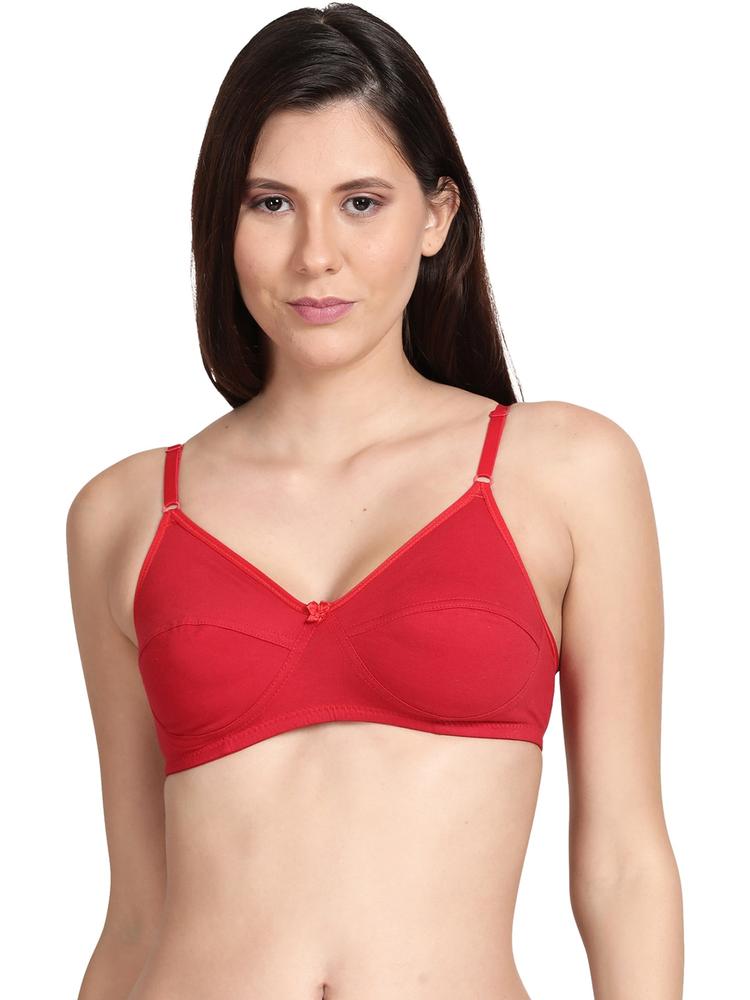 shyaway Women Red Solid Non Padded Non Wired Bra