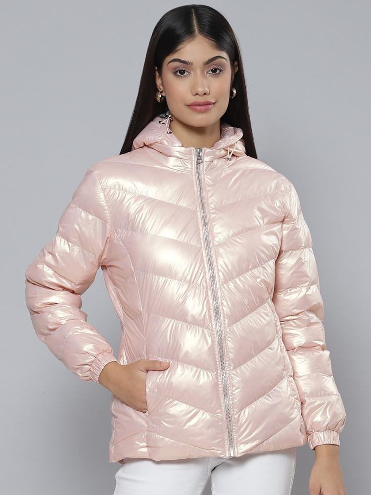Fort Collins Women Pink Solid Padded Jacket