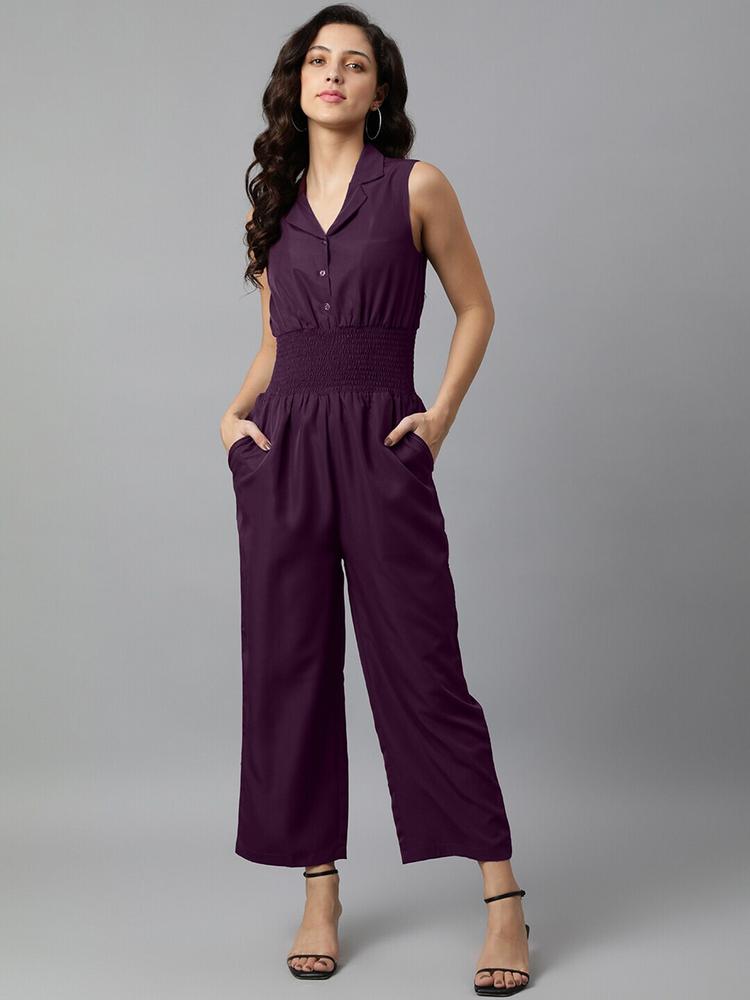 DEEBACO Purple Culotte Jumpsuit
