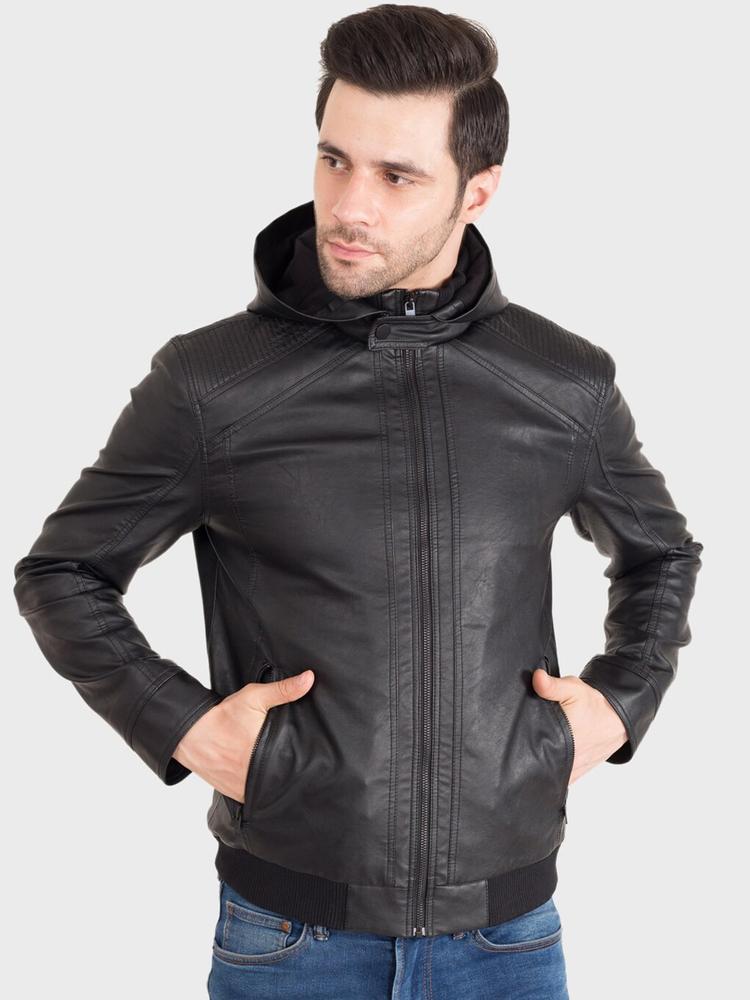 Justanned Men Black Lightweight Leather Jacket