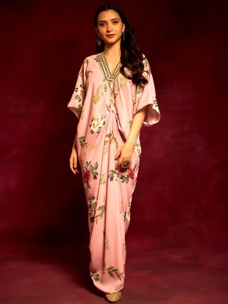 Alaya By Stage3 Pink Floral Printed Maxi Dress