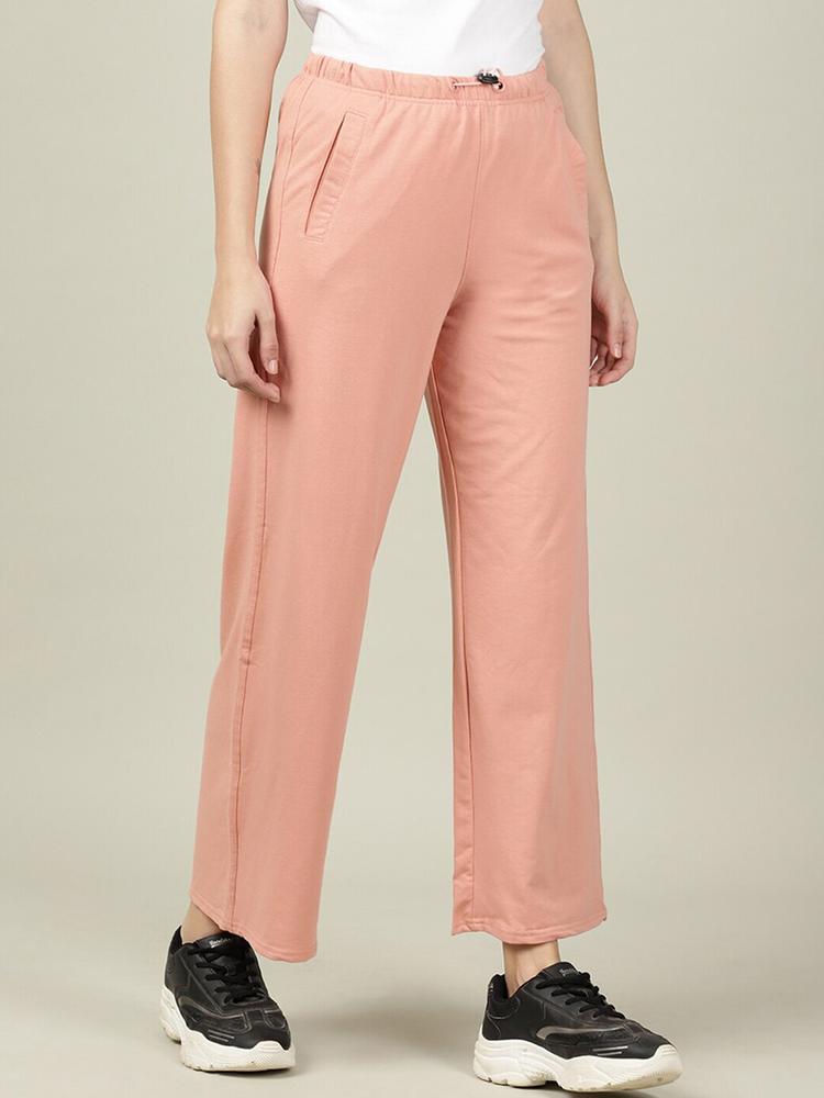Head Women Pink Solid Cotton Track Pants