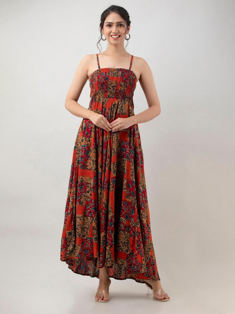 Aawari Red Floral Maxi Maxi Dress