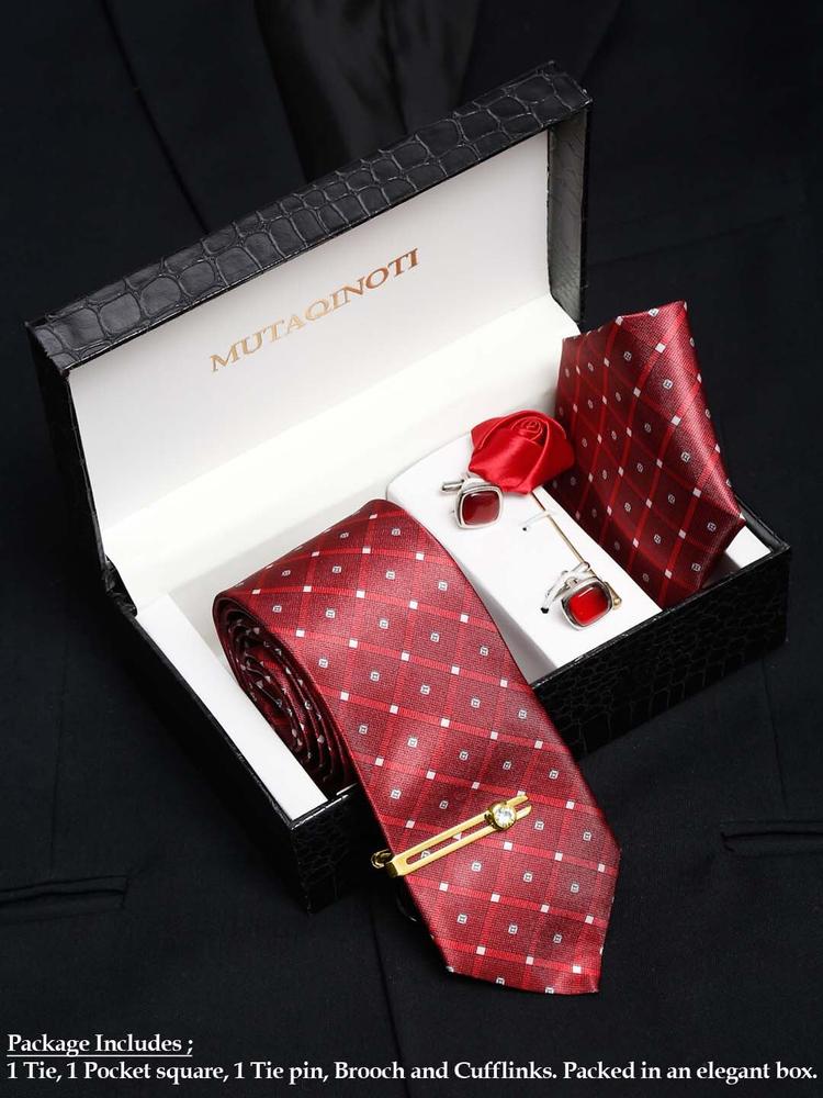 MUTAQINOTI Men Formal Tie Accessory Gift Set