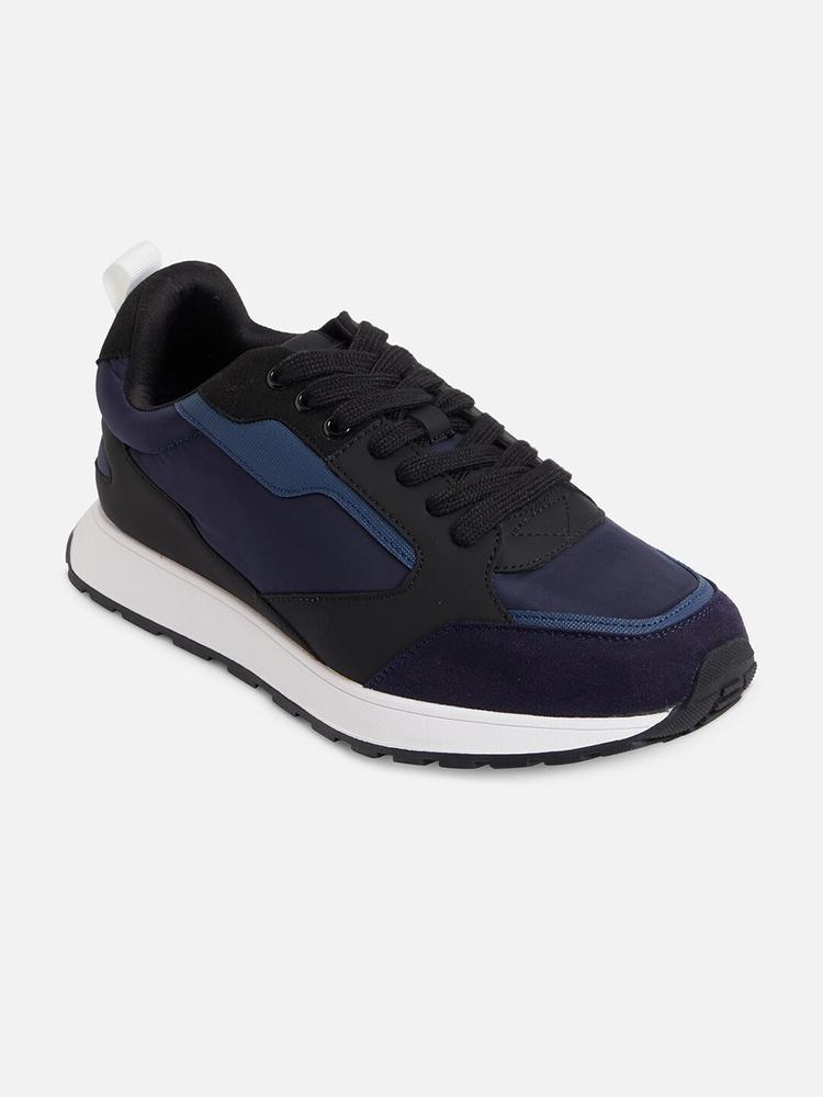 Call It Spring Men Black & Blue Colourblocked Sneakers