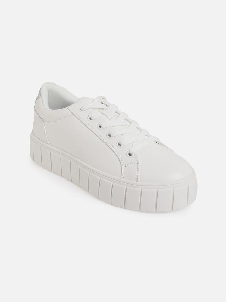 Call It Spring Women White Solid Sneakers