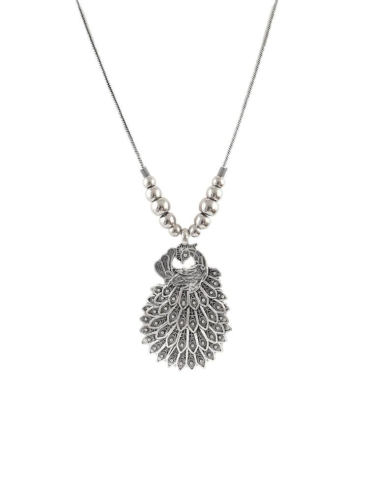 Jewar Mandi Silver-Plated Oxidised Necklace