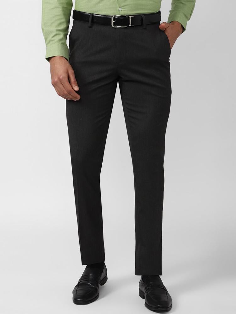 Peter England Men Black Slim Fit Trousers