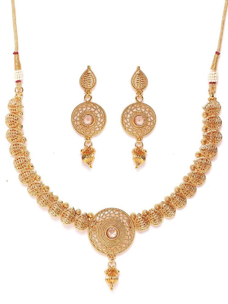 JEWELS GEHNA Gold-Plated & White Jewellery Set