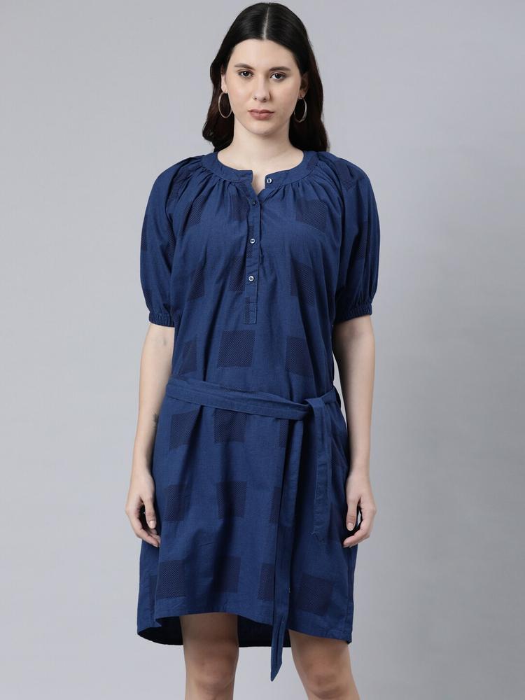 ZHEIA Blue Sheath Dress