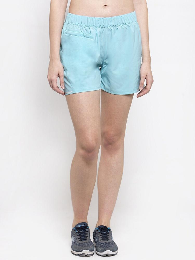 UNPAR Women Sea Green Solid Shorts