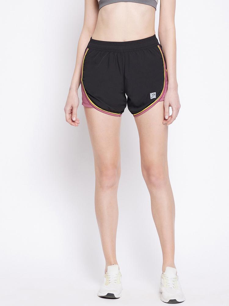 UNPAR Women Black Outdoor Cotton Sports Shorts