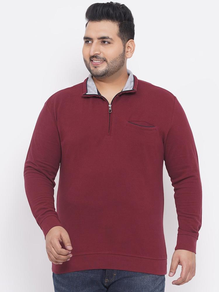 Santonio Men Plus Size Maroon Sweatshirt