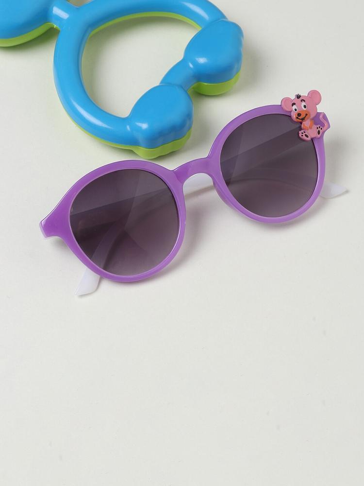 FROGGY Kids Grey Lens & Purple Round Sunglasses FG-286