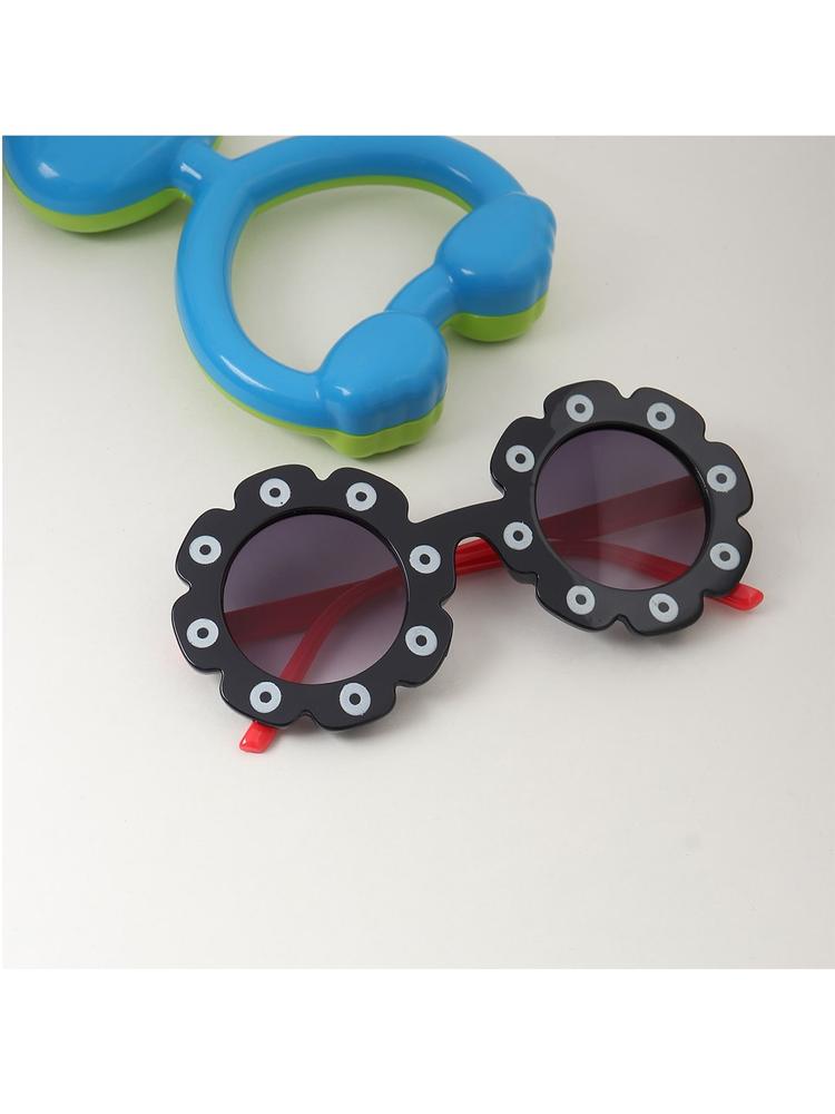 FROGGY Unisex Kids Black Lens & Black Round Sunglasses