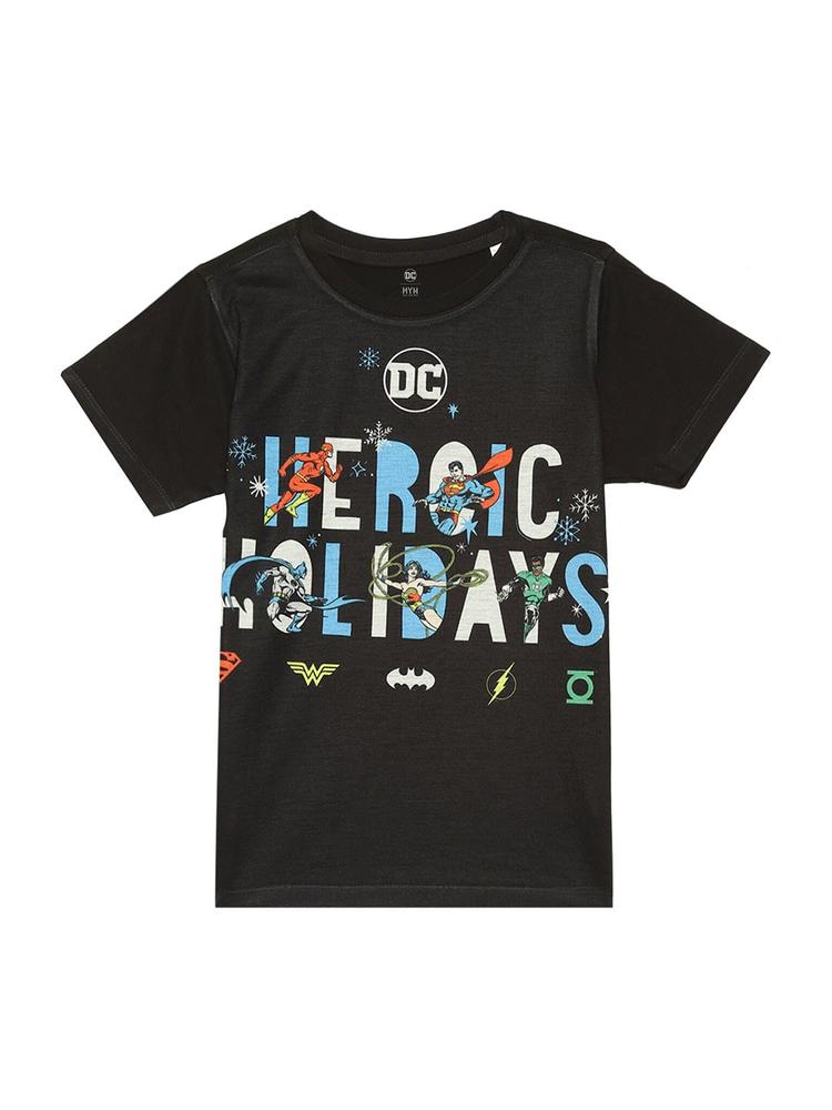 DC by Wear Your Mind Boys Black Printed T-shirt