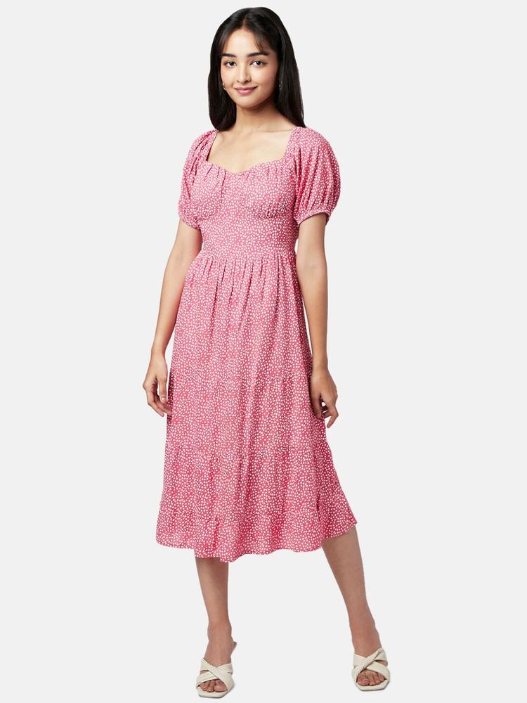 YU by Pantaloons Pink Midi Dress