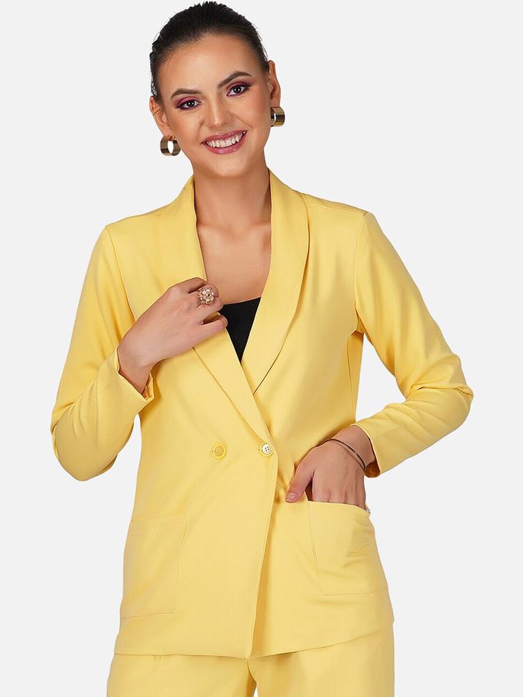 Tinted Women Double-Breasted Casual  Blazers