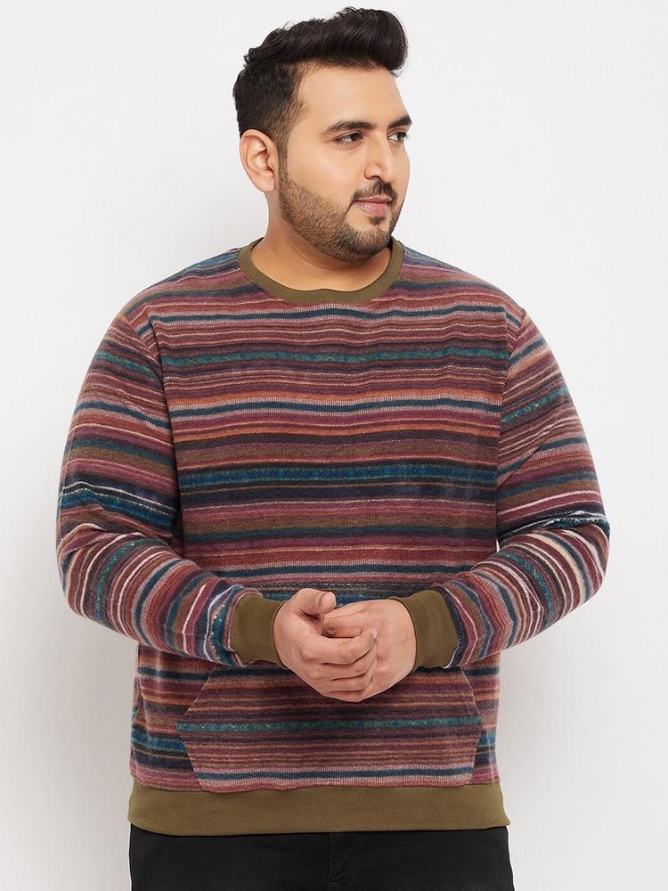 bigbanana Men Plus Size Striped Sweatshirt