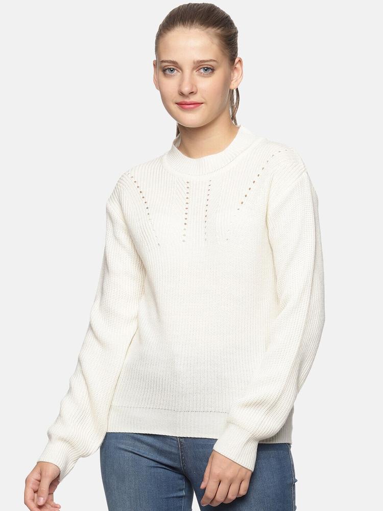 DAiSY Women Self Design Acrylic Pullover Sweater