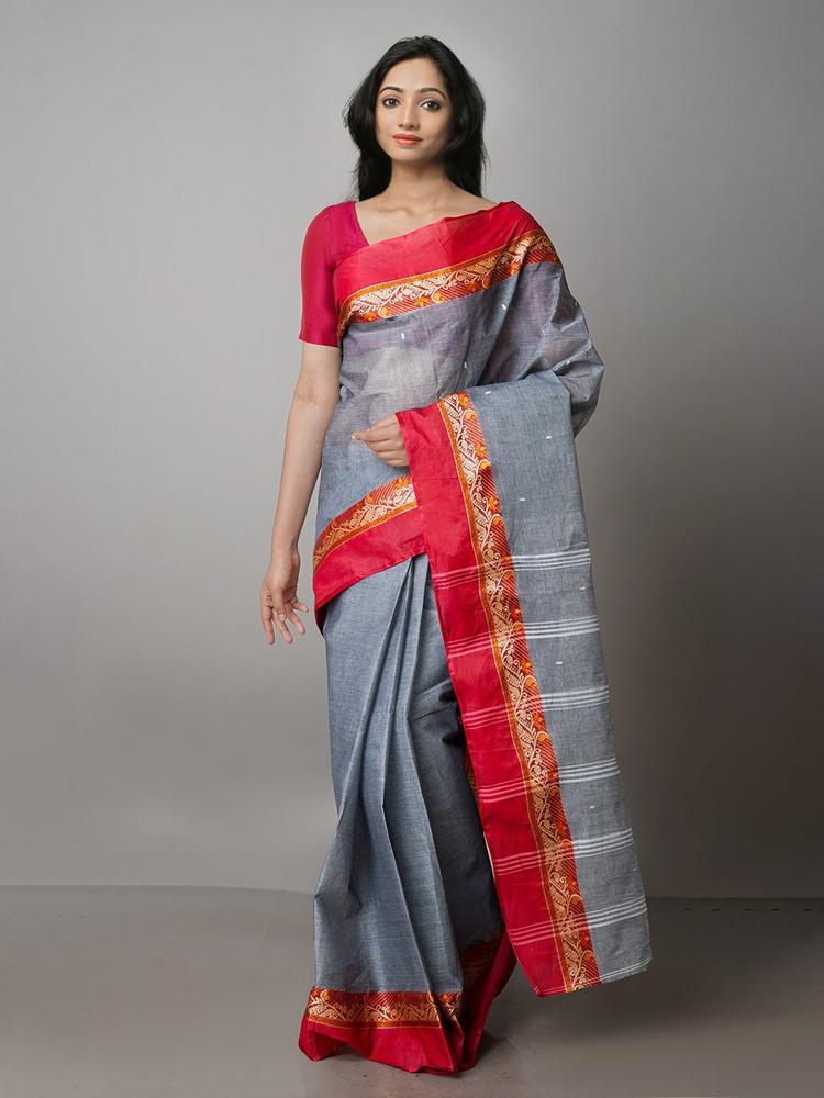 Unnati Silks Woven Design Pure Cotton Taant Saree