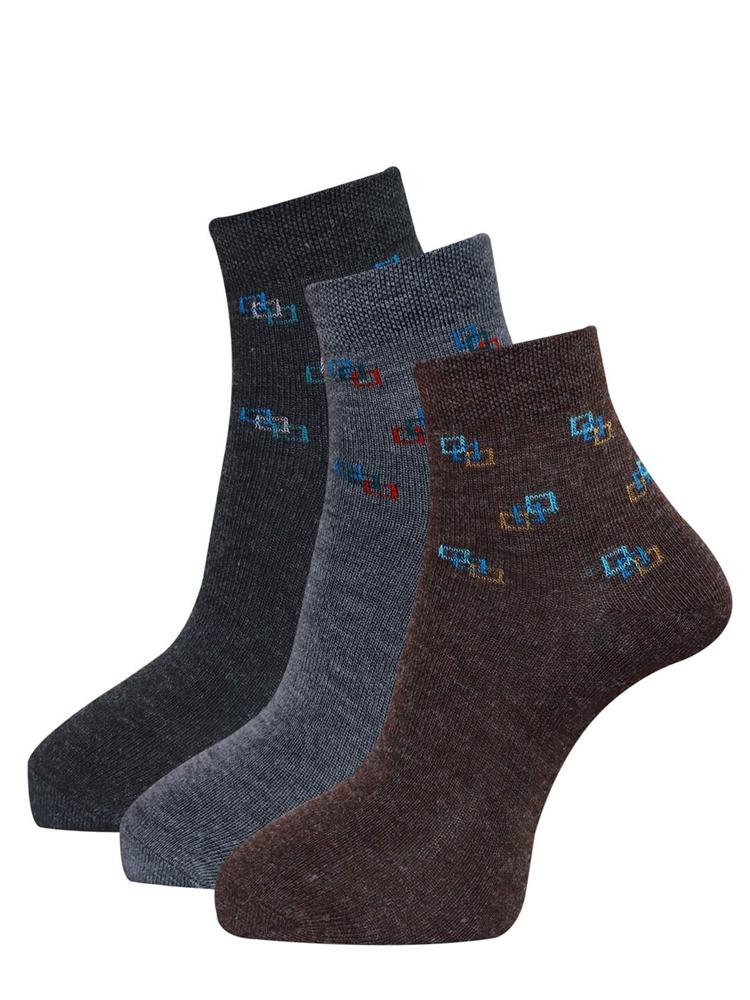 Dollar Socks Men Pack Of 3 Woolen Ankle Length Socks
