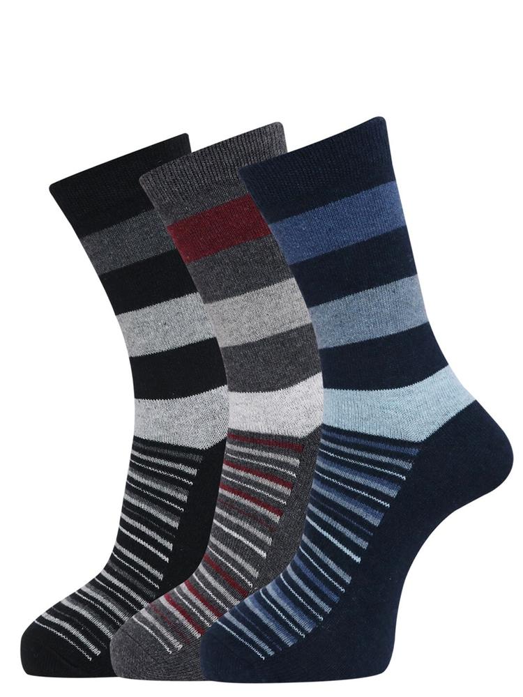 Dollar Socks Men Pack Of 3 Assorted Woolen Calf Length Socks