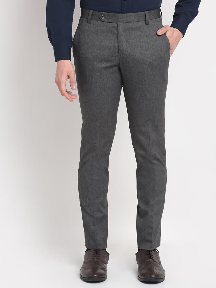 Ennoble Men Smart Tapered Fit Easy Wash Formal Trousers