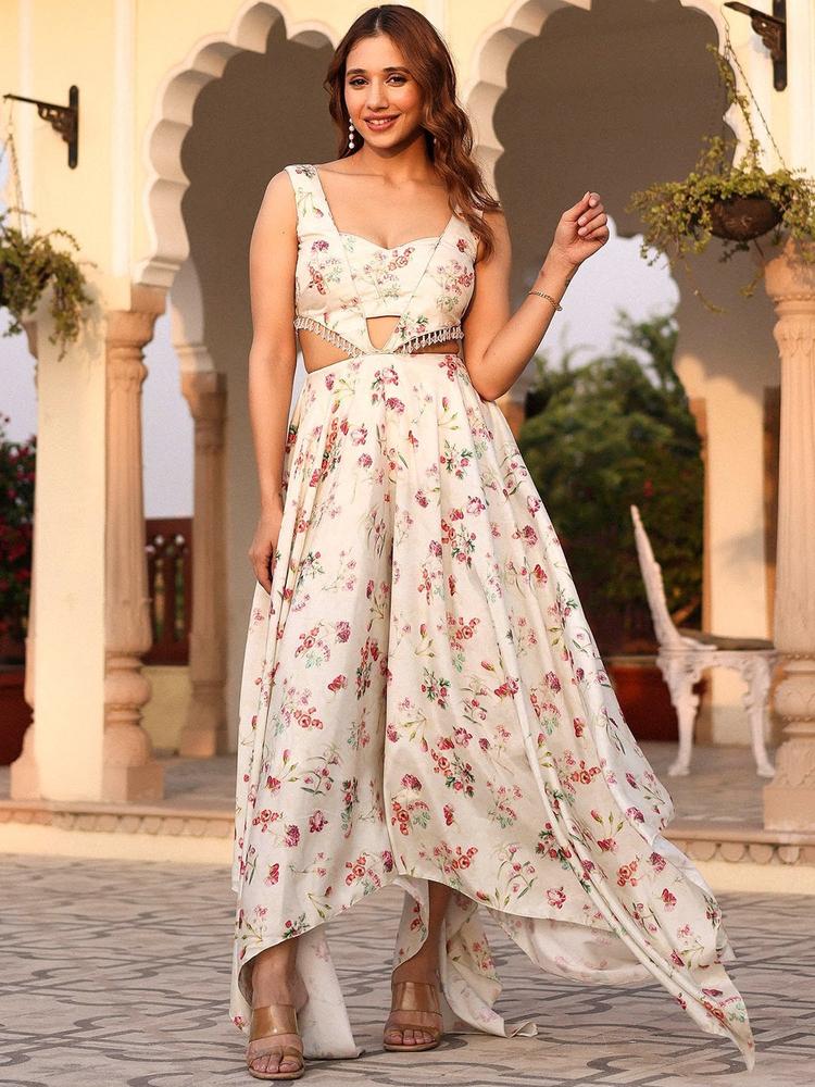 Lavanya The Label Floral Printed Silk Maxi Dress