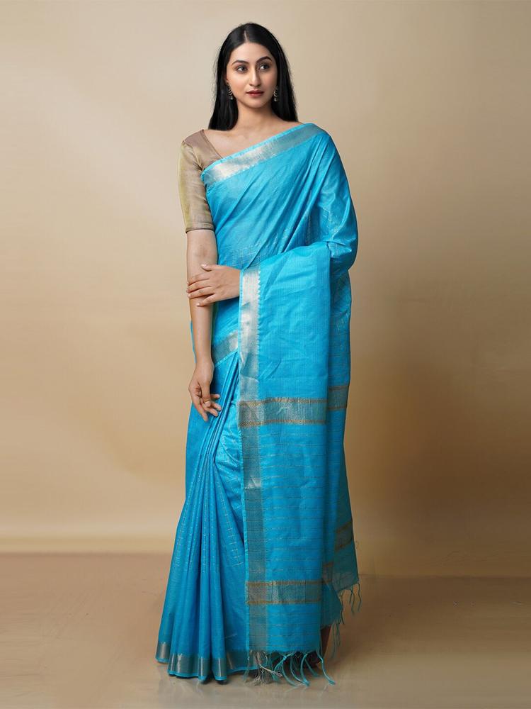 Unnati Silks Woven Design Zari Silk Cotton Chanderi Handloom Saree