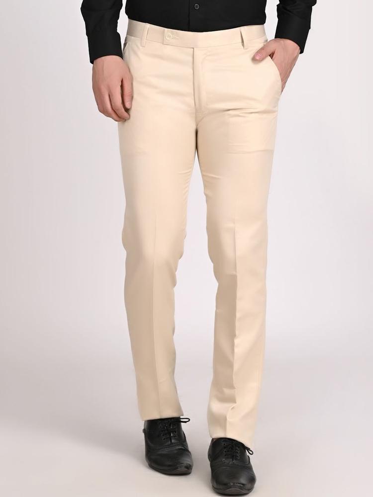 TAHVO Men Slim Fit Mid-Rise Stain Resistant Formal Trousers