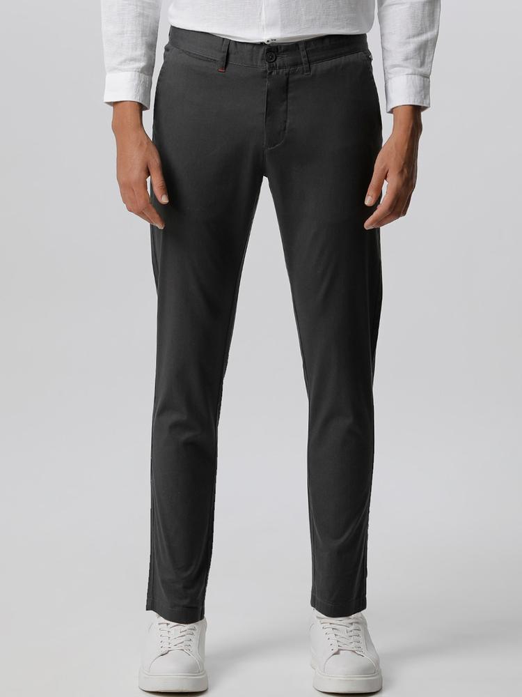 THE BEAR HOUSE Men Grey Tapered Fit Trousers