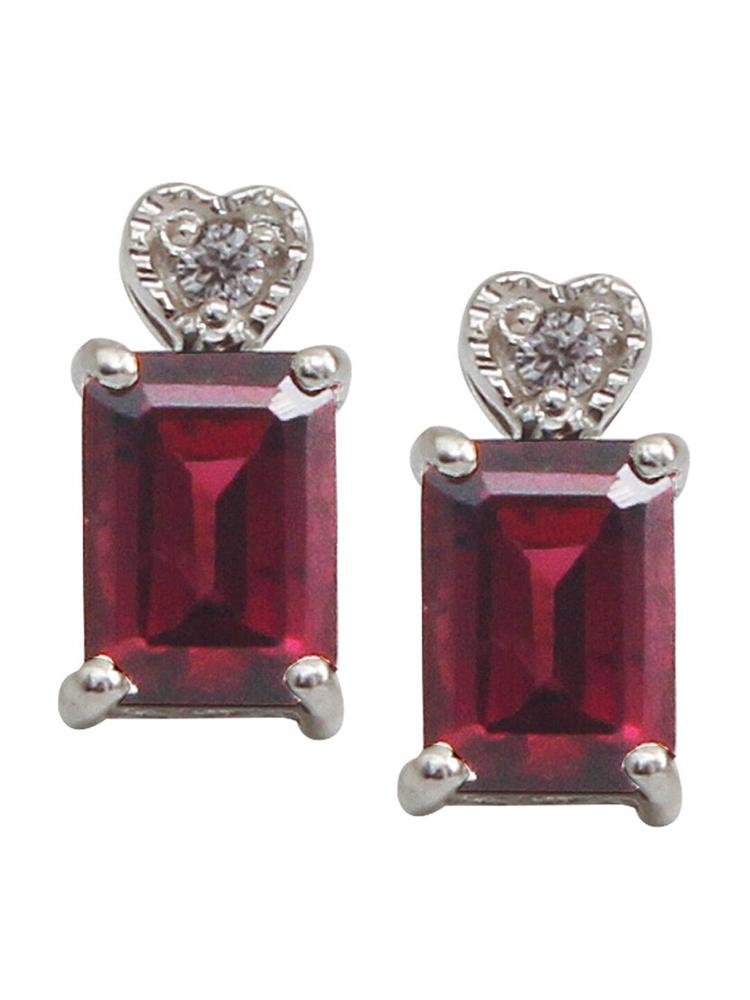 HIFLYER JEWELS Silver-Plated Square Studs Earrings