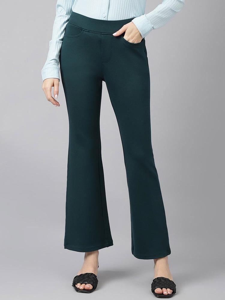 Xpose Women Comfort Flared High-Rise Bootcut Trousers