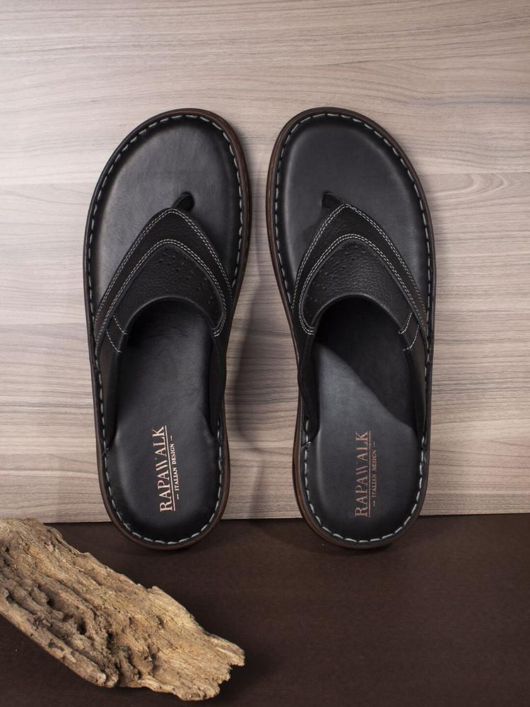 RAPAWALK Men Open Toe Leather Comfort Sandals