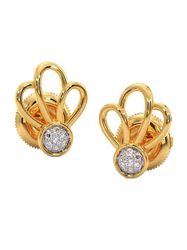 CANDERE A KALYAN JEWELLERS COMPANY CANDERE A KALYAN JEWELLERS COMPANY 18K Yellow Gold Multi Pierced Real Diamond-Studded Stud Earrings