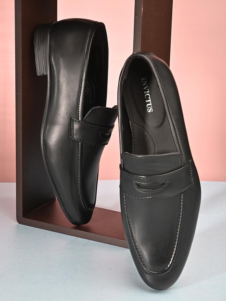 INVICTUS Men Textured Comfort-Fit Formal Slip-On Shoes