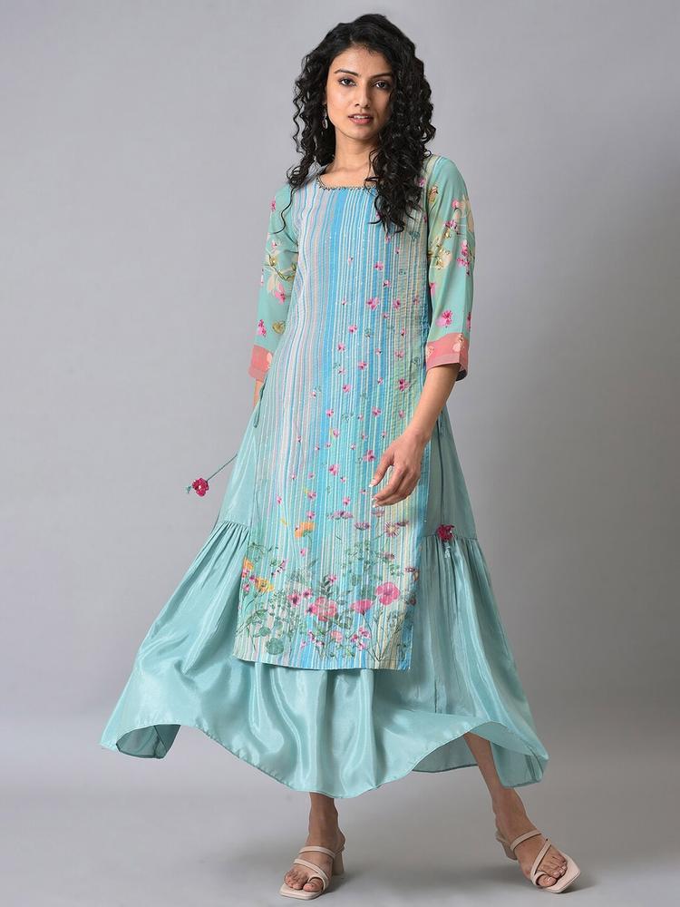 WISHFUL Floral Ethnic A-Line Maxi Dress