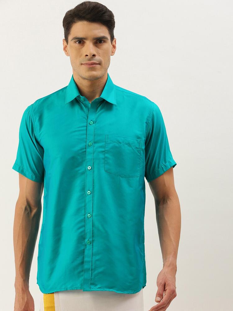 THANGAMAGAN Standard Fit Spread Collar Ethnic Shirt