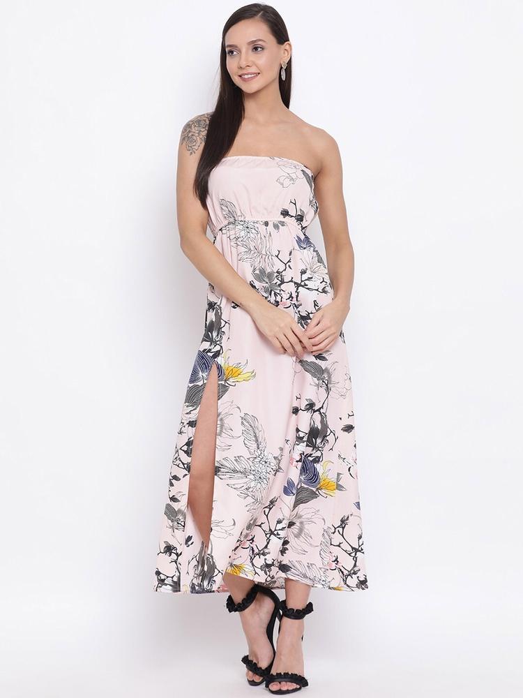 ALL WAYS YOU Strapless Floral Printed Empire Maxi Tube Dress