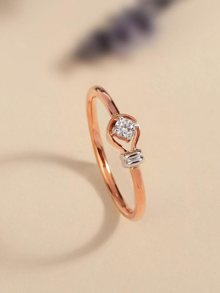 CANDERE A KALYAN JEWELLERS COMPANY 18KT BIS Hallmark Rose Gold Diamond Ring