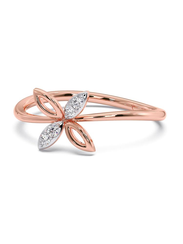 CANDERE A KALYAN JEWELLERS COMPANY 14KT Rose Gold Diamond Finger Ring