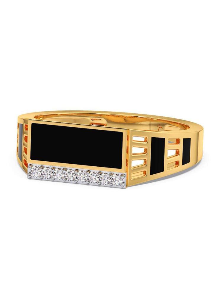 CANDERE A KALYAN JEWELLERS COMPANY Men 14KT Gold Diamond Finger Ring-3.07 gm