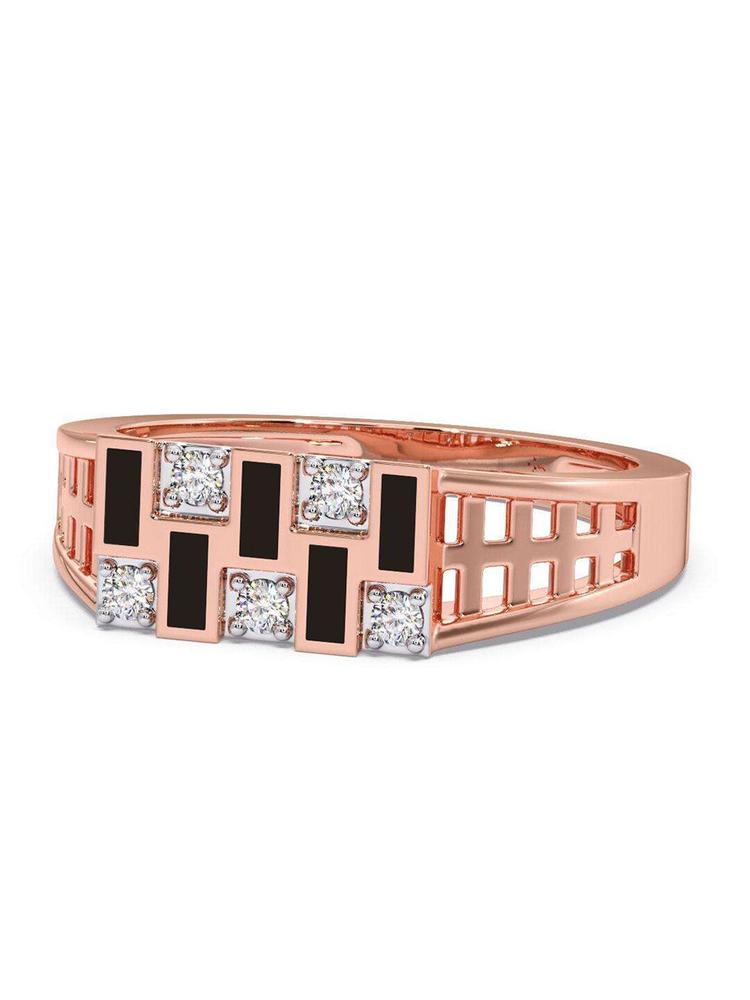 CANDERE A KALYAN JEWELLERS COMPANY Men 18KT Rose Gold Diamond Finger Ring-5.32gm